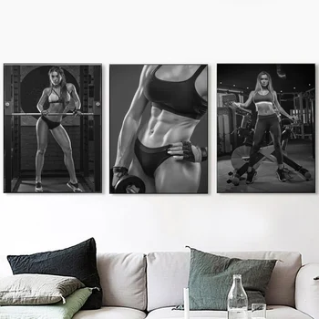 Sexet Kvinder Fitness Fitness Væg Kunst, Lærred Maleri Nordiske Plakater Og Prints Væg Billeder Til Stuen Skandinaviske Hjem Indretning