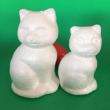2stk,Kunstige Skum Solid Katte,Styrofoam Ornament katte hjem chrismas tilbehør til Udsmykning,DIY Børnehaven malet rekvisitter