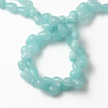 Hvid Jade Perler Blå Amazonit Løs Naturlige Sten Perler til smykkefremstilling DIY Armbånd Tilbehør 15inch Dråber Perler