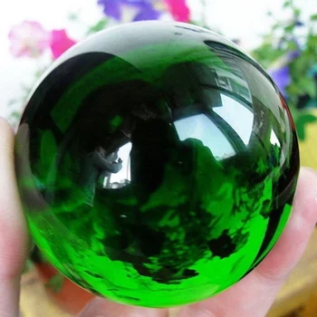 40MM Asian Sjælden Naturlig Grøn K9 krystalkugle Magiske Kugle Healing Sten Indretning