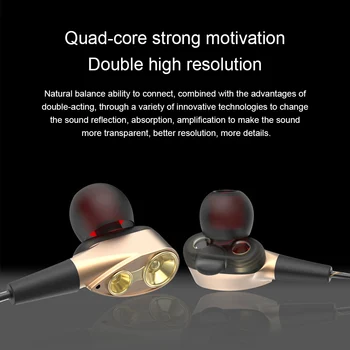 Musik Dual Drive Stereo Hovedtelefon I-Øret Øretelefoner Bass Høretelefoner til Huawei Honor 7 Lite 5C 5X 5A 6 Plus 6X 6A 7C 7X Y7 Prime
