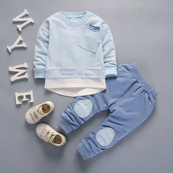 2020 Efteråret Børn Drenge Piger Modetøj Baby langærmet T-shirt Bukser 2stk Passer til Kids Tøj Sæt Barn Træningsdragter