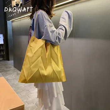 NYE Plisserede skuldertaske med Stor Kapacitet Shopping Taske Til Kvinder, Kvindelige Kausale Smarte Tote Taske Japansk Stil Strand Taske
