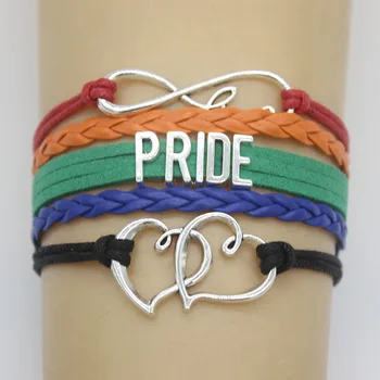 10PC/masse Uendelig Kærlighed HOT Klid Rainbow Flag Stolthed LGBT-Charm Hjerte Flettet Armbånd Bøsse Lesbisk Kærlighed Armbånd dropshipping