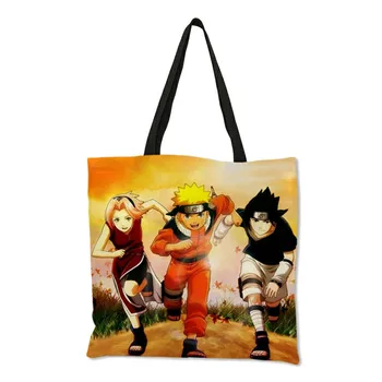 B06121 Personlig Naruto Anime Print Tasker Håndtasker Til Piger Genanvendelige Indkøbsposer Stor Kapacitet Skulder Taske