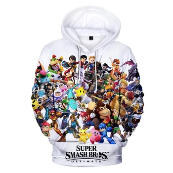 2 til 14-årige Børn Hoodie Super Smash Bros. Ultimative Hættetrøjer Mænd, Sweatshirts Hot Salg Animationsfilm Hoodie 3D Printet voksen Oversize