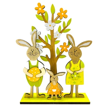 Træ-Kanin Bunny stamtræ god Påske Dekorationer Valentinsdag Bryllup