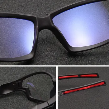 Anti Blue Ray Briller til Mænd Filter Blå Lys Briller Rektangulære Fashion Sport Style Computer Briller Klar Linse