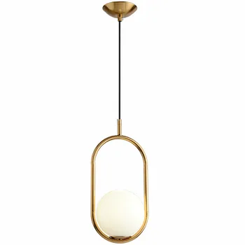 Nordisk Minimalisme Glas Globe Led Pendel Spisestue 1-Lys 2-Lys Plade Metal Pendel Pendel Suspendere Lampe