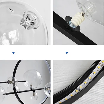 LED Postmoderne Sort Hvid Glas Bobler Designer Lamparas De Techo Loft Lys.LED Loft Lys.Loft Lampe Til Foyeren