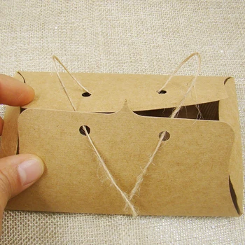 NYE Diy kraft/hvid/sort pude kassen 30stk +30stk string for slik /bryllup /event gave stroage papir pude box