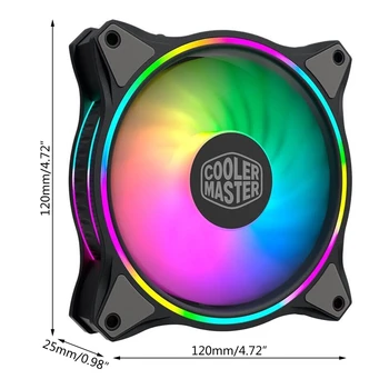 MF120 HALO Dobbelt Ring Adresserbare RGB-Fan til PC Sag Flydende Radiator Cooler Master MasterFan