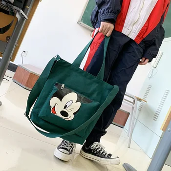 Disney Minnie taske kvinder Canvas taske kvindelige 2020 nye mode sød tegnefilm taske Mickey skulder bærbare shopping taske
