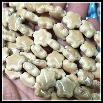 46pcs keramiske perler fem stjernet form porcelæns perler, tilbehør størrelsen 15mm armbånd til mænd med at lave smykker, beslag komponenter