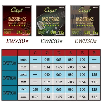 Orphee Caye 4/5/6 Strenge BW-Serien El-Bas Strenge Sæt Sekskantet Stål Nikkel Legering Wire Bas Guitar Streng Tilbehør