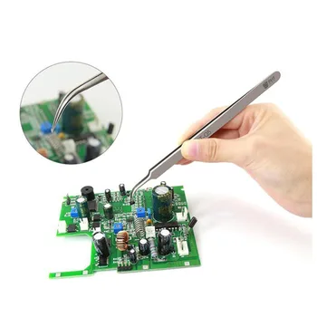 Præcision for Elektronikindustrien Pincet Anti-statisk ESD Buede Tips Lige Pincet i Rustfrit Stål PC Phone Reparation Af håndværktøj
