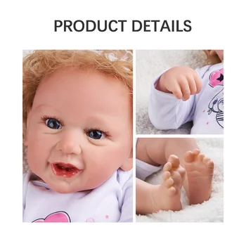 KAFFEFACILITETER Reborn Baby Doll 21 Inches Naturtro Nyfødte Baby Phoenix Smiley Klud Krop Vinyl Reborn Dukke Toy Gave til Børn
