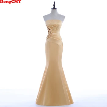 DongCMY Nye Mode Guld Farve party Formelle Lang Design Plus size vestido de festa longo havfrue Kjole til Aften