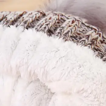 2017 real mink pom poms uld kanin pels Super varme strikkede hat Skullies vinter hat til kvinder, piger hat feminino huer hat