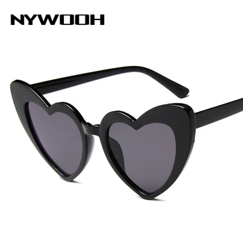 NYWOOH Kærlighed Hjerte Solbriller Kvinder Sød Sexet Retro Cat Eye Solbriller Mode Pink solbriller Kvindelige Metal Hinge Briller