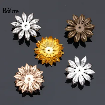 BoYuTe (20 Stykker/Masse 30MM Metal Messing Fire lag Chrysanthemum Materialer Håndlavet Diy Smykker Resultater Komponenter