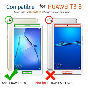 360 Graders Roterende Smart Sag For Huawei MediaPad T3 8.0 tommer KOB-L09 KOB-W09 tilfælde PU Læder Flip Stå Tablet Cover Sag