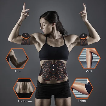 EMS ABS Genopladeligt Trådløst Abdominal Muskel Stimulator Smart Fitness Massage Mærkat Vægttab bælte Krop Slankende bælte