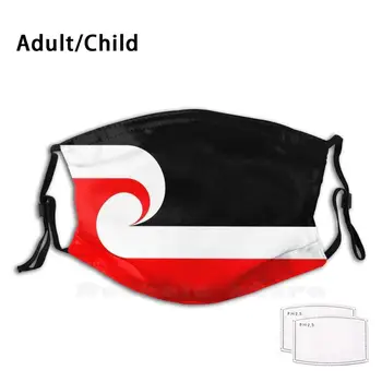 Maori Flag Sjove Print Genanvendelige Filter Ansigtsmaske Flag Folkerepublik Etniske Identitet Tegn Region Symbol Banner Mindretal
