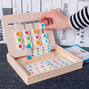 Børn, Træ-Spil Puslespil Undervisningsmidler Montessori Tidlig Pædagogisk Form, Farve Matchende Toy Logisk Tænkning Uddannelse Toy