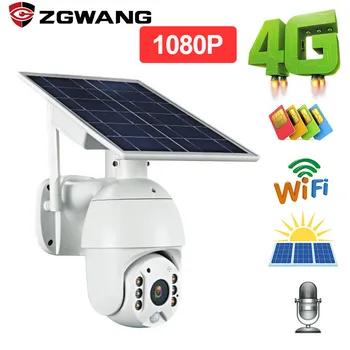 1080P HD Wireless Solar Panel Udendørs Overvågning Vandtæt CCTV Kamera Smart Home To-vejs 4G WIFI IR Night Vision Lang Standby