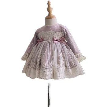 Girl Vintage spansk Kjole Baby Lolita Princess Ball Gown for Børn Fødselsdag Eid Kjoler, Engros Børn Boutique Tøj