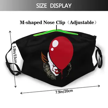 Pennywise Munden ansigtsmaske Pennywise ansigtsmaske med 2 Filtre for Voksne Mode Flot Maske