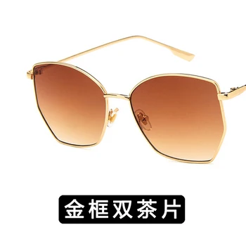 Kvinder Solbriller 2019 Nye Kvinder Retro pink Luksus-Spejl solbriller Kvinder gul Vintage Metal ramme Butterfly firkantede Briller