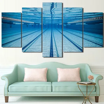 Moderne Lærred, Plakat Ramme Stue 5 PiecePcs Swimmingpool Maleri Væg Kunst, Modulære HD Trykt Pictures Home Deco -