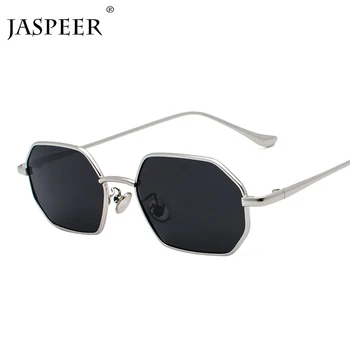 JASPEER Mode Vintage Rektangel Solbriller Kvinder Mænd Metal Ramme 2020 Sol Briller Til Mænd Unisex Pink Klar Linse Briller