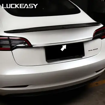 LUCKEASY Bil Rustfrit stål hale trim For Tesla Model 3 2017-2021 baglågen hale trim 1 STK / sæt