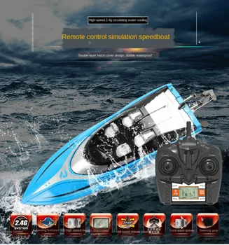 Fjernbetjeningen Båd H108 4 Kanals 2,4 GHz Blå RC Båd Racing Båd Med 180 graders flip genopladelige Batteri, Legetøj Gave Til Børn