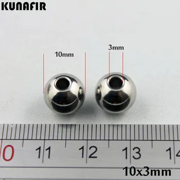 2 mm/2,5 mm/3 mm/4 mm hul 10 mm glat rustfrit stål perler bolden smykker DIY dele, tilbehør 100pcs ZSP032