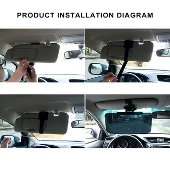 Bilens solskærm HD Polariseret Parasol Plade Klar Vision Anti-Blænde Anti-UV-Blændende Goggle Justerbar Beskyttelse Bil Tilbehør