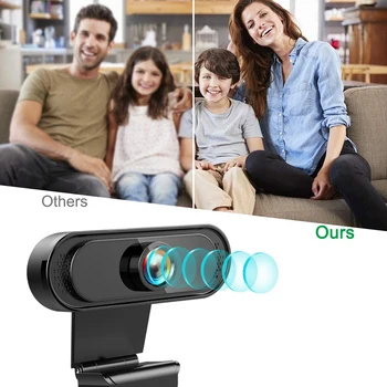 Full HD 1080P Webcam Med USB-Mic Mini-Computer, Kamera,Fleksibel, Drejelig , til Bærbare computere, Stationære Webcam-Kamera Online Uddannelse