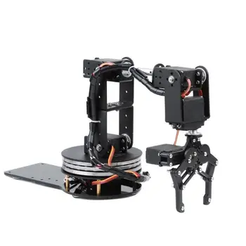 6 DOF Robot Arm med 360 Graders Roterende Base Multi DOF Disc-Type Manipulator Robot Kaffefaciliteter Uddannelse DIY STAMCELLER Toy Kit