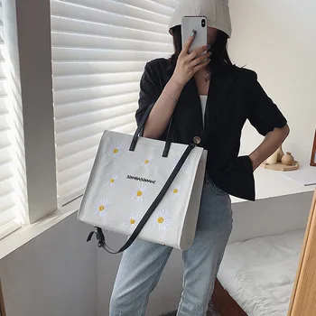 Europæiske stil Mode Tote taske Retro Kvinder Store Håndtasker Smarte skuldertaske 2020 Ny Kvalitet Lærred Designer Store Shopping taske