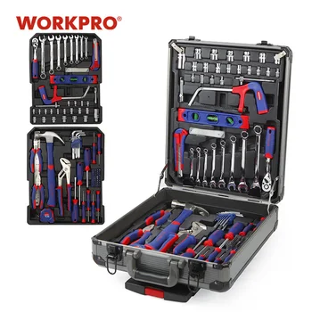 WORKPRO 111PCS Hjem Værktøj Trolley Sag Værktøj Sæt Aluminium Box Set Husstand Tool Kits Til Hjem Reparation