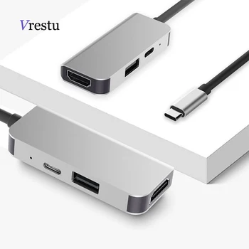 USB-C til USB Audio Kabel-Converter for Apple Macbook Skærm USBC 2.0 Type C Switcher HUB Adapter Omformer 4K HDMI-Kompatibel