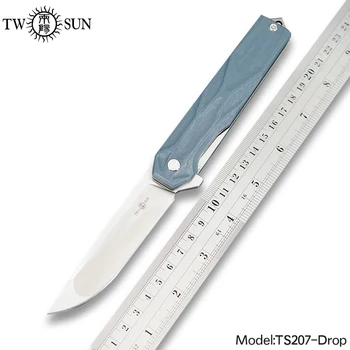 TWOSUN Knive 14C28N Blade Folde Pocket Kniv Taktisk Overlevelse Kniv Camping Jagt Udendørs Værktøj EDC G10 kugleleje TS207