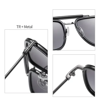 Mænd Polariserede Solbriller Legering+TR90 Square Frame Mode Stråler Brand Designer Kørsel Sol Briller til Mænd, Kvinder Goggle UV400