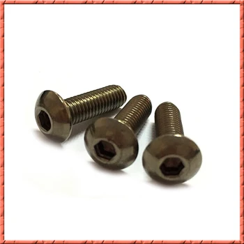 50stk/masse M6*L Ren Titanium button head socket screw titanium legering lille skrue GR2 ISO7380 M6*10/12/15-50/55/60