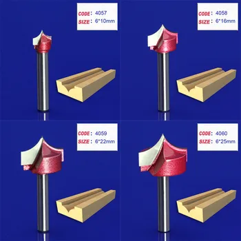 1 stk 6mm Skaft Punkt-klip Runde over Groove Smule Hårdmetal Træ-Router endefræsere CNC Fræsning af Værktøj på 3D Skære Hårdt Træ, PVC-6,35 mm
