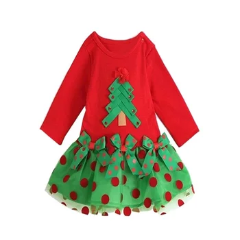 COSPOT Baby Piger Christmas Dress Girl ' s Christmas Tutu Kjoler Bebes Piger Bomuld Dot Jul Tutu Kjole Baby Pige Tøj 50