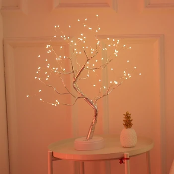 LED bordlampe Rose Flower Tree USB-Night Lights Hjem Dekoration LED Bord Lys Parter Xmas Jul Bryllup Soveværelse Indretning